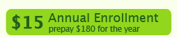 $15 Annual Enrollment